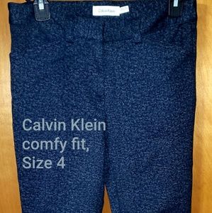 Size 4 blue w/ speckled gray, relaxed fit pants